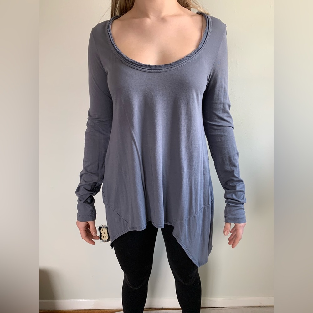 Long Sleeve Grey Flair Top